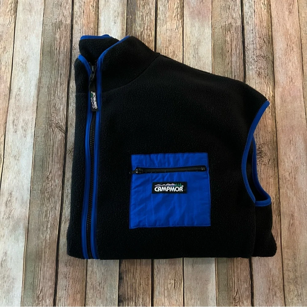 Vintage Campor men’s full zip fleece vest | size XXL